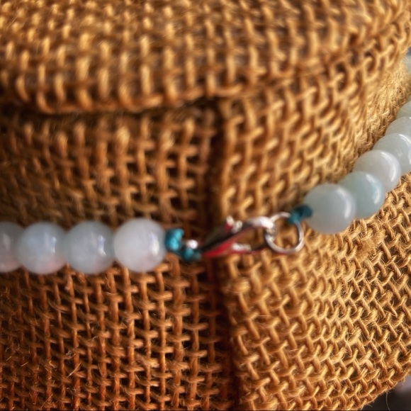 AQUAMARINE BUBBLE SHORT STATEMENT NECKLACE - Picture 6 of 13